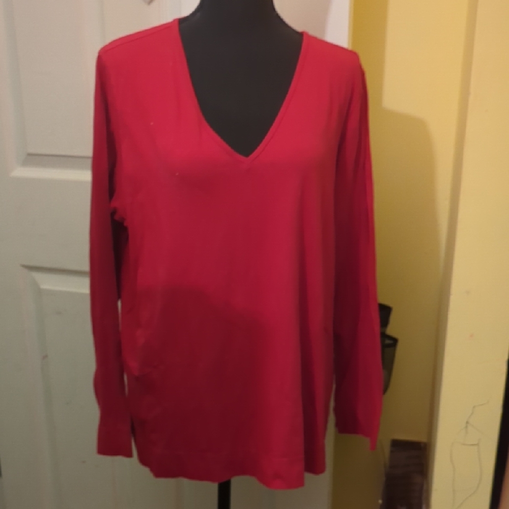 Ralph Lauren Red V-Neck Top